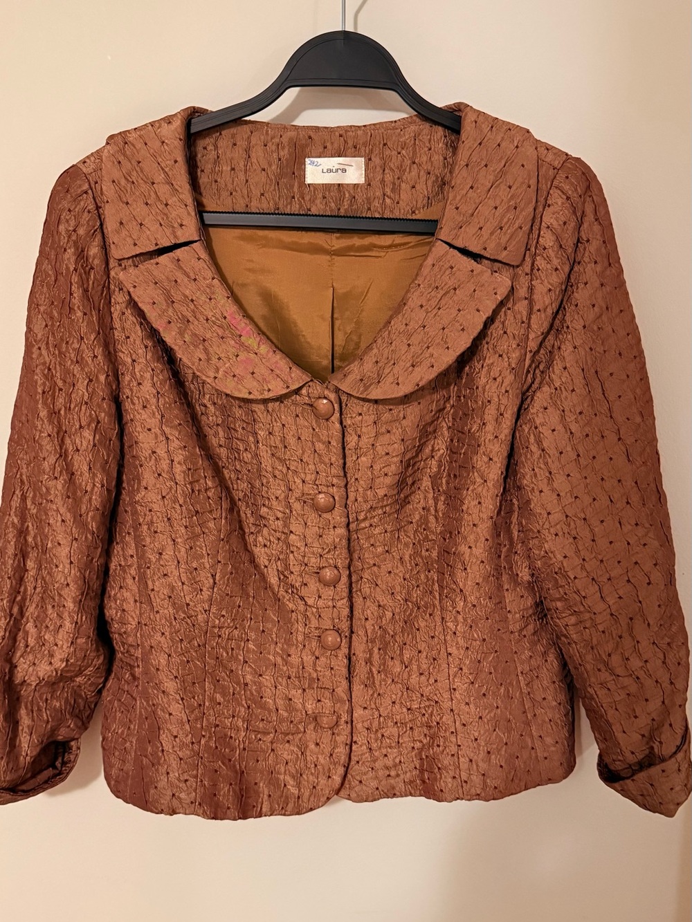 Laura Brown Textured Button-Front Women's Shirt Jacket